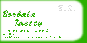 borbala kmetty business card