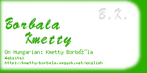 borbala kmetty business card